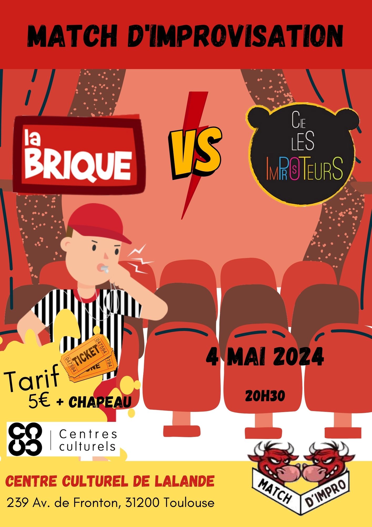 Match d’Impro : Les Tigres des Improsteurs (Tarbes) / La Brique